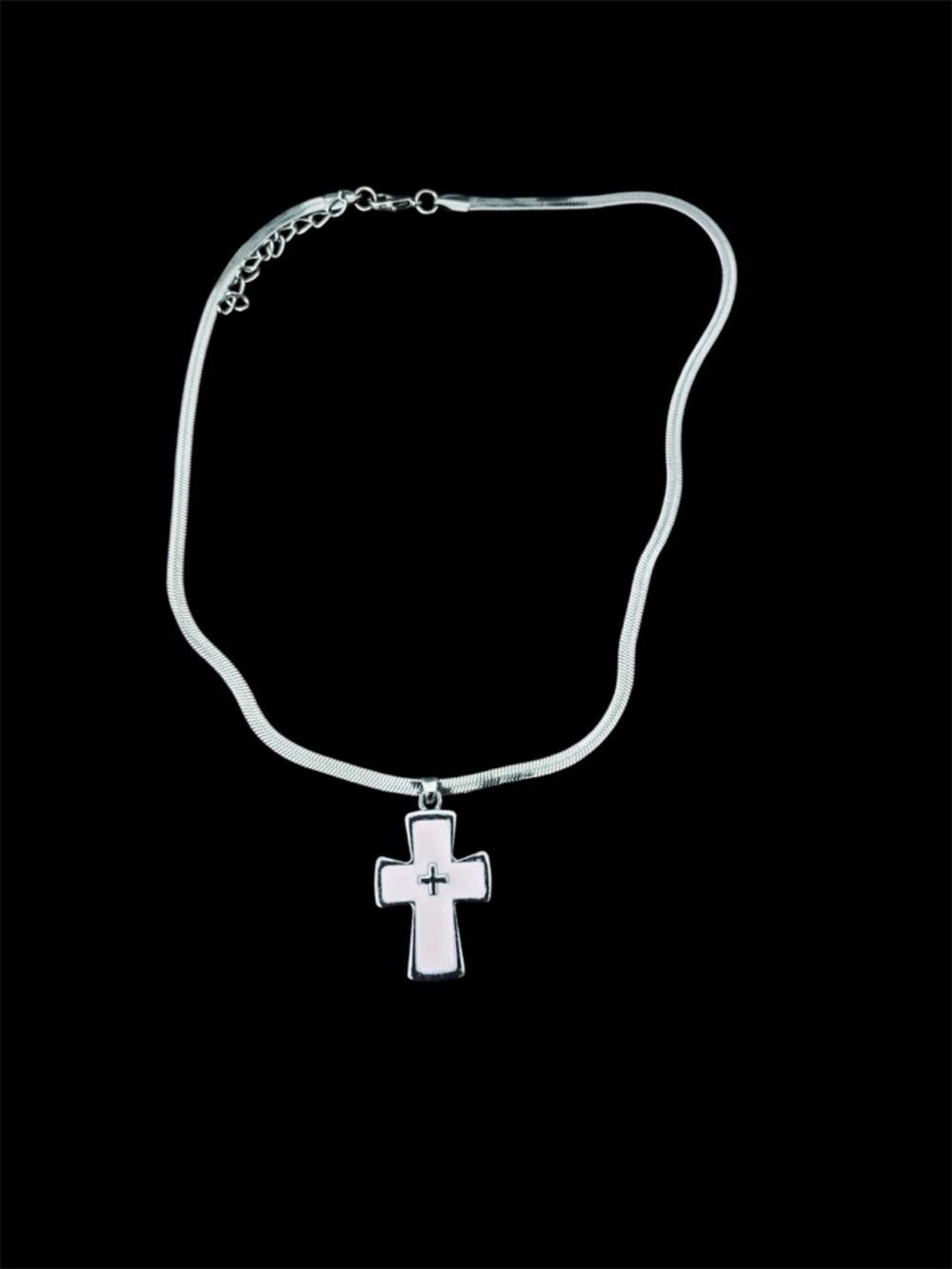 Pink Cross Pendant Necklace - Women Jewelry - Picture 3 of 3